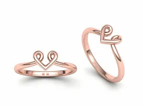 14k Ring Sold Rose Gold Ladies Jewelry Modern V Shape Design CGR52R