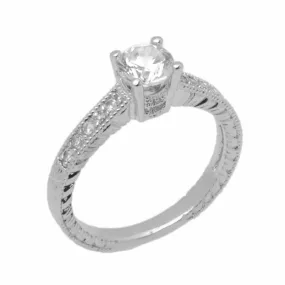 14k Solid Gold Elegant Ladies Modern Channel Set Round Solitaire Ring D2084v