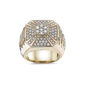 14K Yellow Gold Ring 2.22 CT Diamonds for Men