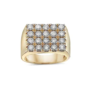 14K Yellow Gold Ring Men 3.16 CT Diamonds