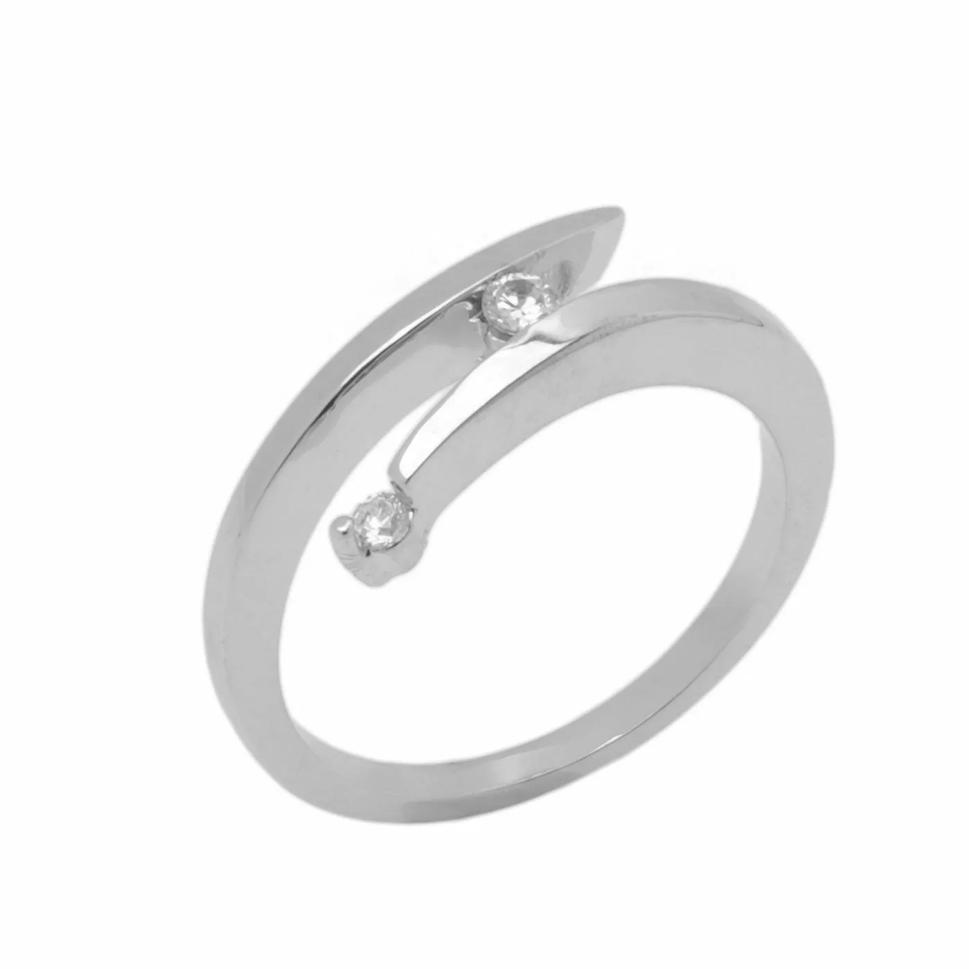 18k Solid Gold Elegant Ladies Modern Twisted Solitaire Ring D2093v