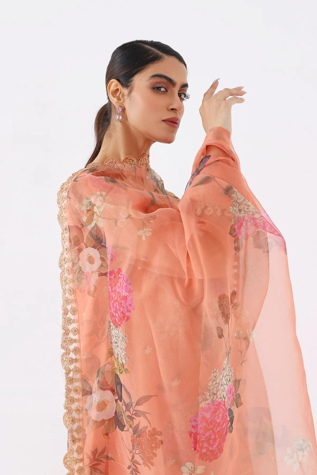 2-PC Organza Printed Shirt with Dupatta CMA-3-057