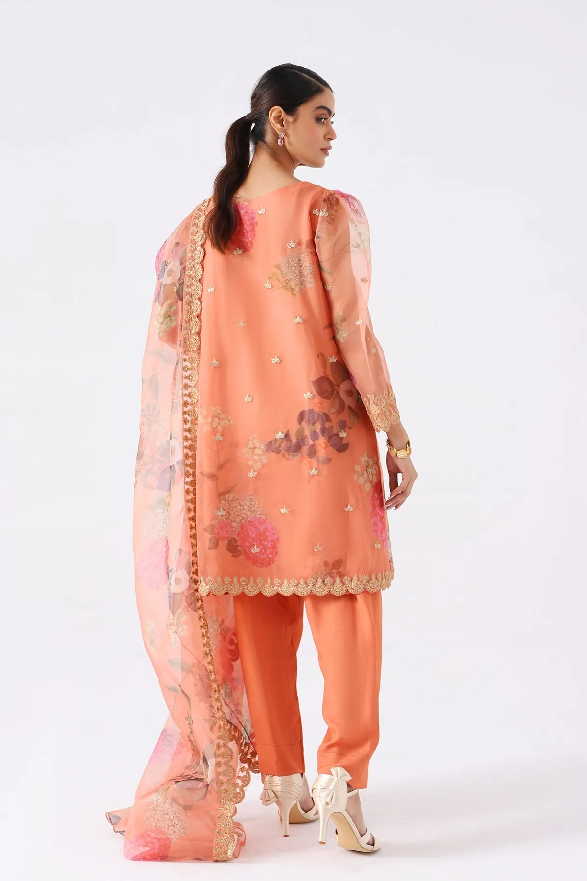 2-PC Organza Printed Shirt with Dupatta CMA-3-057