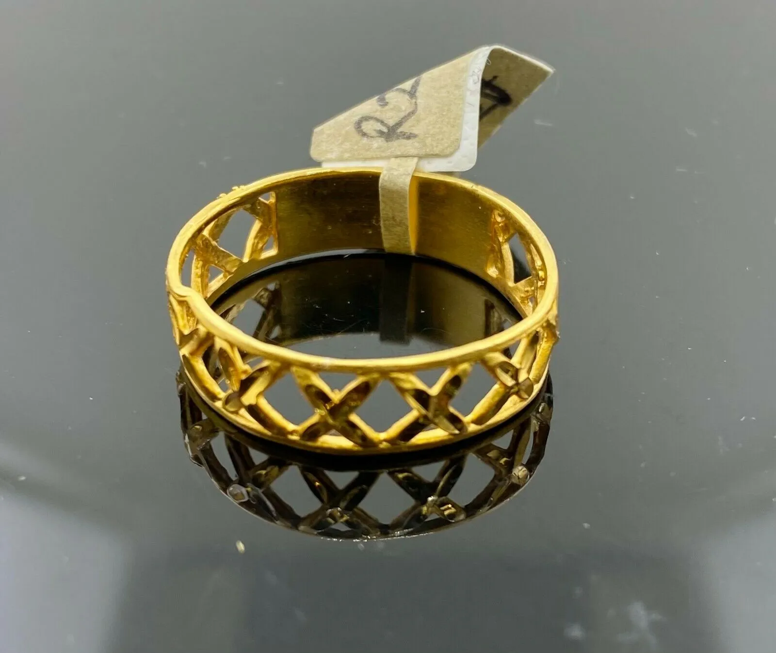 22k Ring Solid Gold ELEGANT Charm Ladies Band SIZE 11.5 RESIZABLE r2593mon