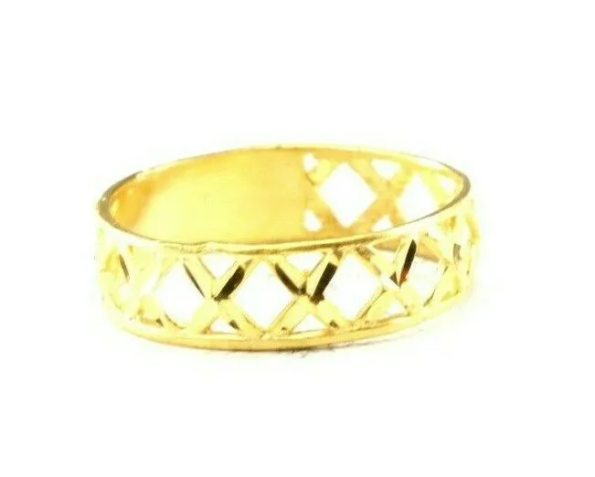 22k Ring Solid Gold ELEGANT Charm Ladies Band SIZE 11.5 RESIZABLE r2593mon