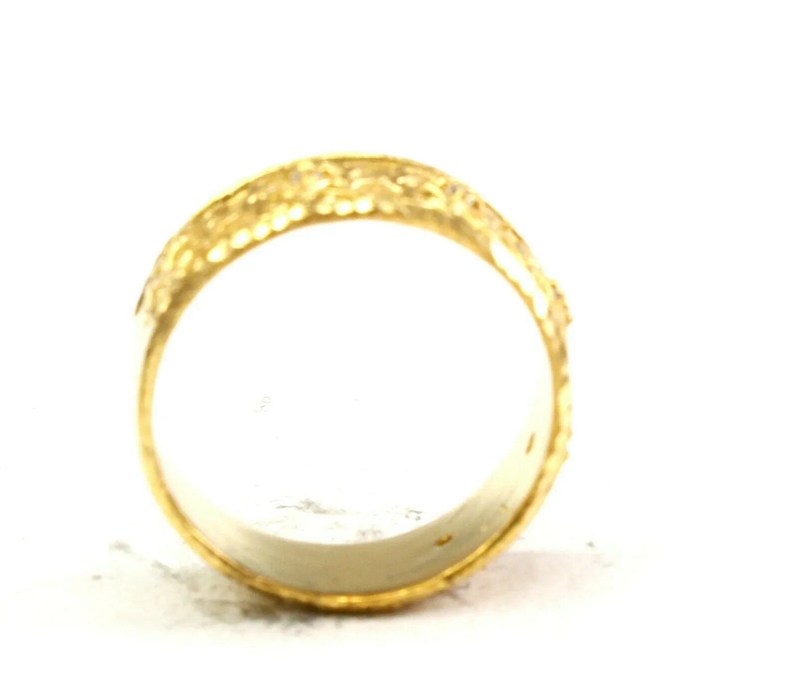 22k Ring Solid Gold ELEGANT Charm Ladies Band SIZE 7.25 RESIZABLE r2591mon