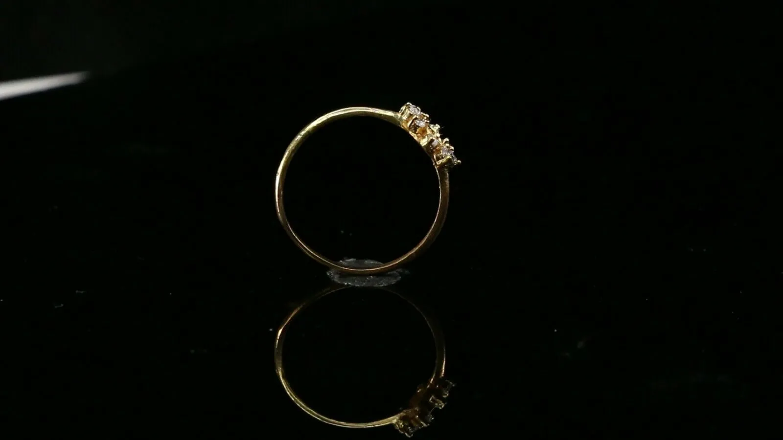 22k Ring Solid Gold ELEGANT Charm Ladies Band SIZE 7.5 RESIZABLE r2544mon