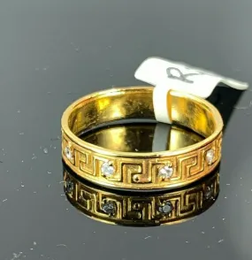 22k Ring Solid Gold ELEGANT Charm Ladies Band SIZE 7.5 RESIZABLE r2933mon