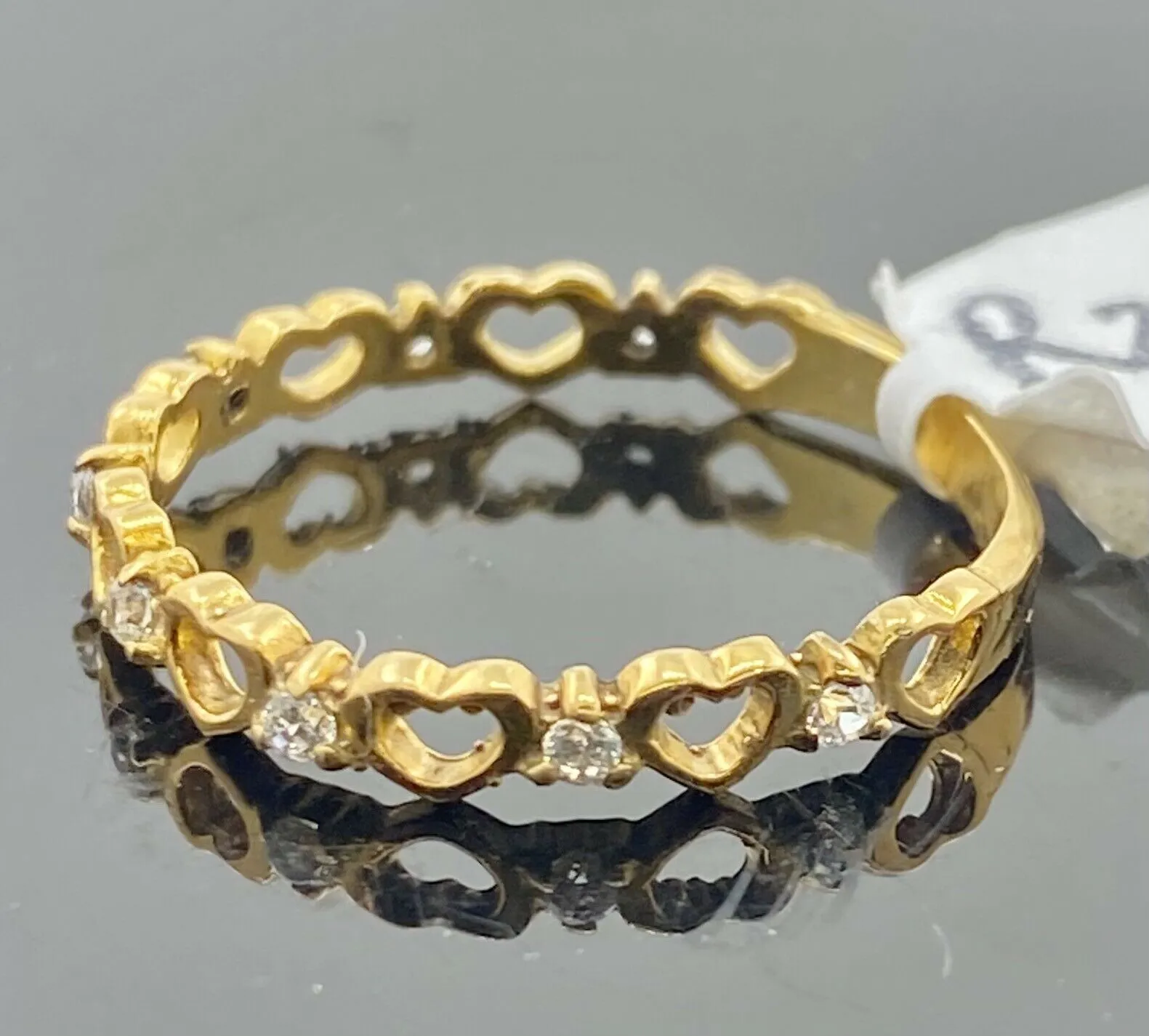 22k Gold Ring Elegant Ladies Charm Band Size 7.75 Resizable - Item Code r2942mon