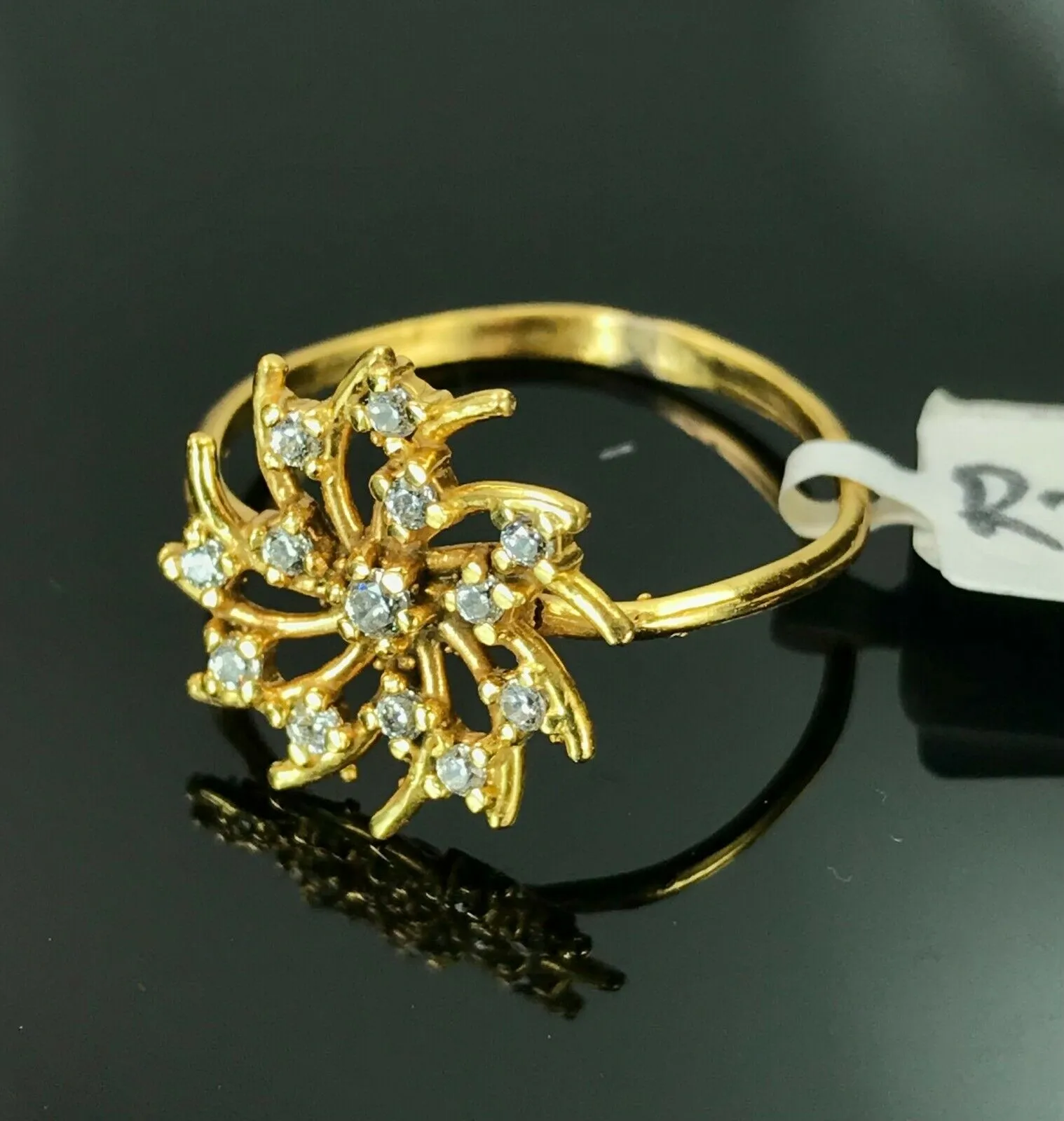 22k Ring Solid Gold ELEGANT Charm Ladies Band SIZE 8 RESIZABLE r2923mon