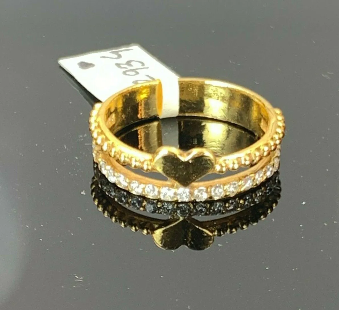 22k Ring Solid Gold ELEGANT Charm Ladies Band SIZE 8 RESIZABLE r2934mon