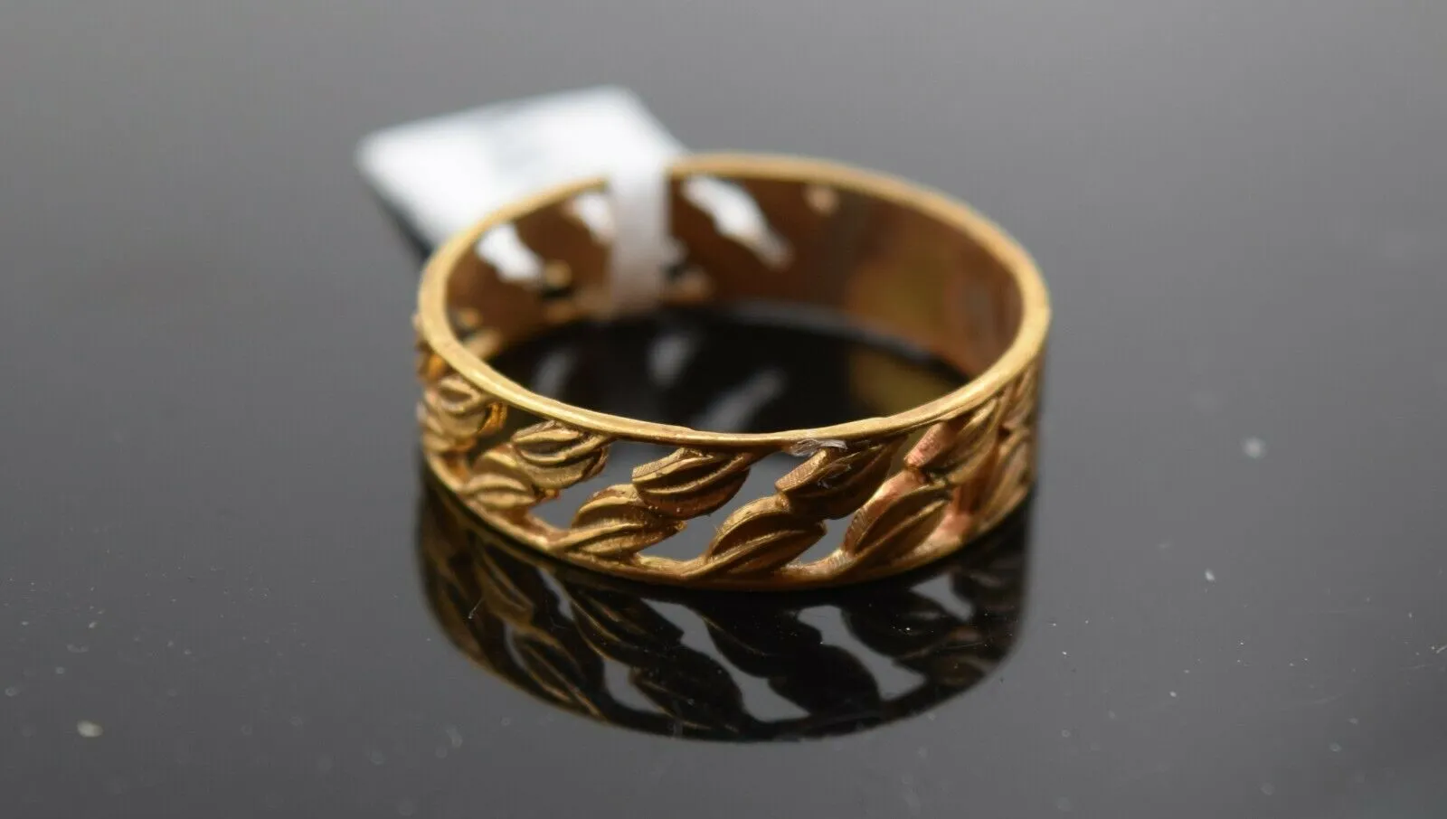 22k Ring Solid Gold ELEGANT Charm Ladies Leaf Band SIZE 11 RESIZABLE r2351