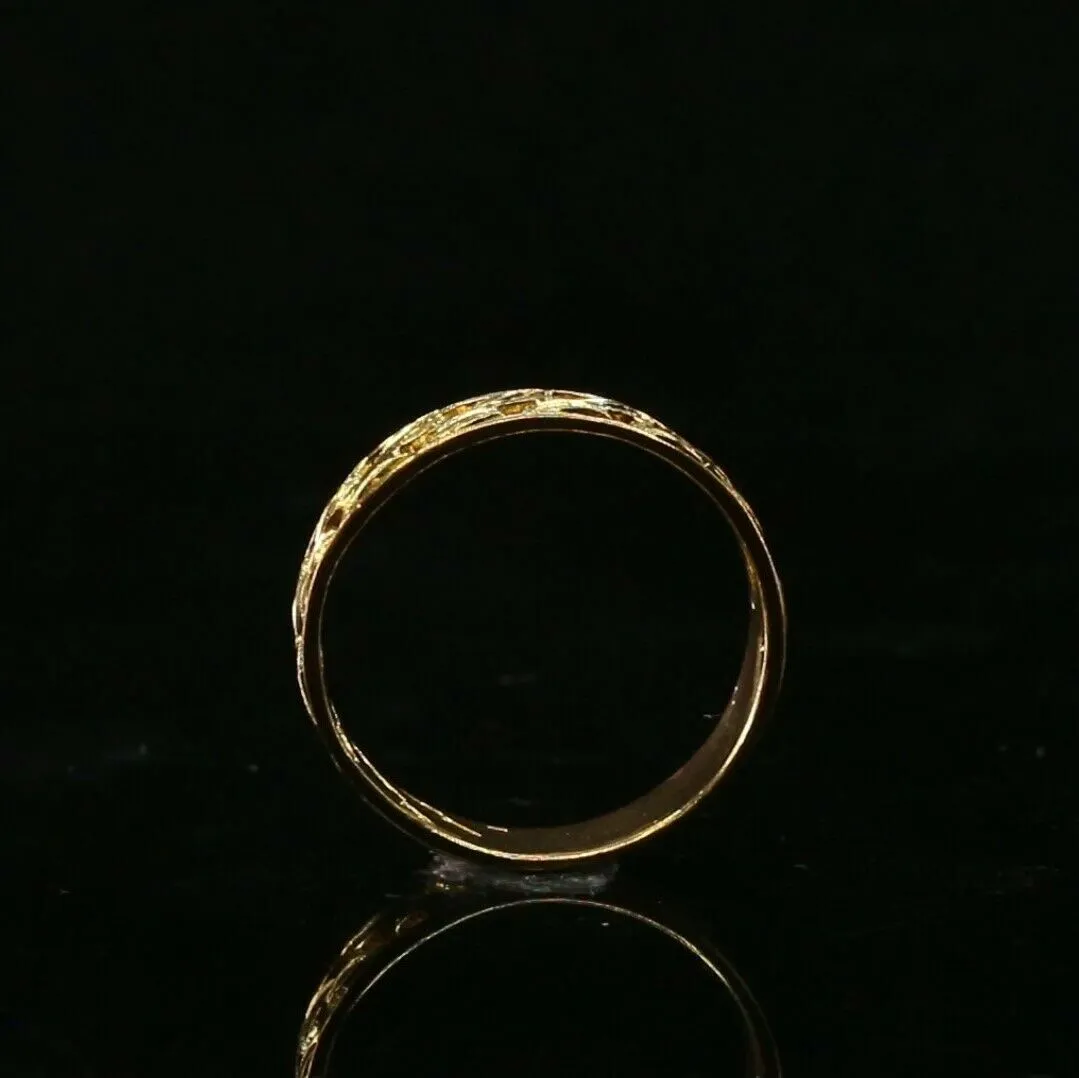 22k Ring Solid Gold ELEGANT Charm Ladies Leaf Band SIZE 11 RESIZABLE r2351