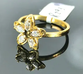 22k Ring Solid Gold ELEGANT Charm Ladies Ring SIZE 7.5 RESIZABLE r2931mon