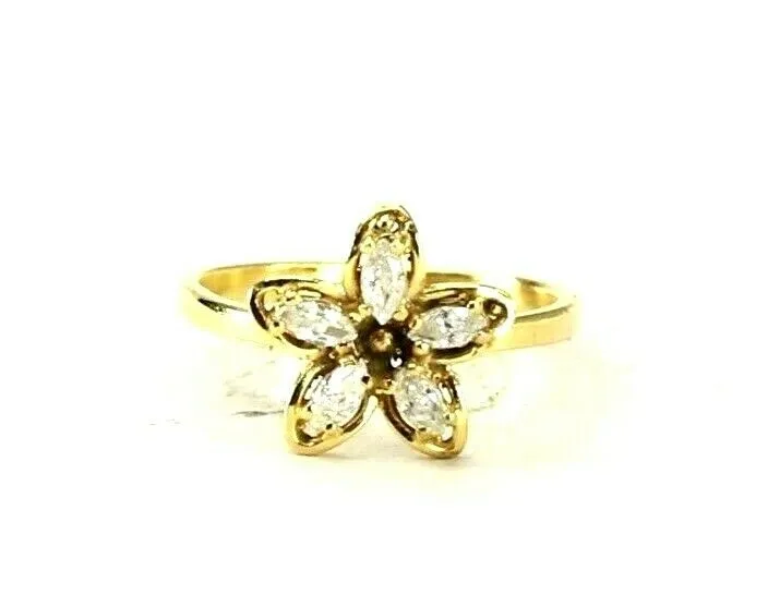 22k Ring Solid Gold ELEGANT Charm Ladies Ring SIZE 7.5 RESIZABLE r2931mon