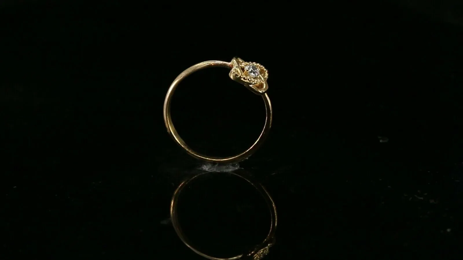 22k Ring Solid Gold ELEGANT Charm Ladies RIng SIZE 8 RESIZABLE r2924mon