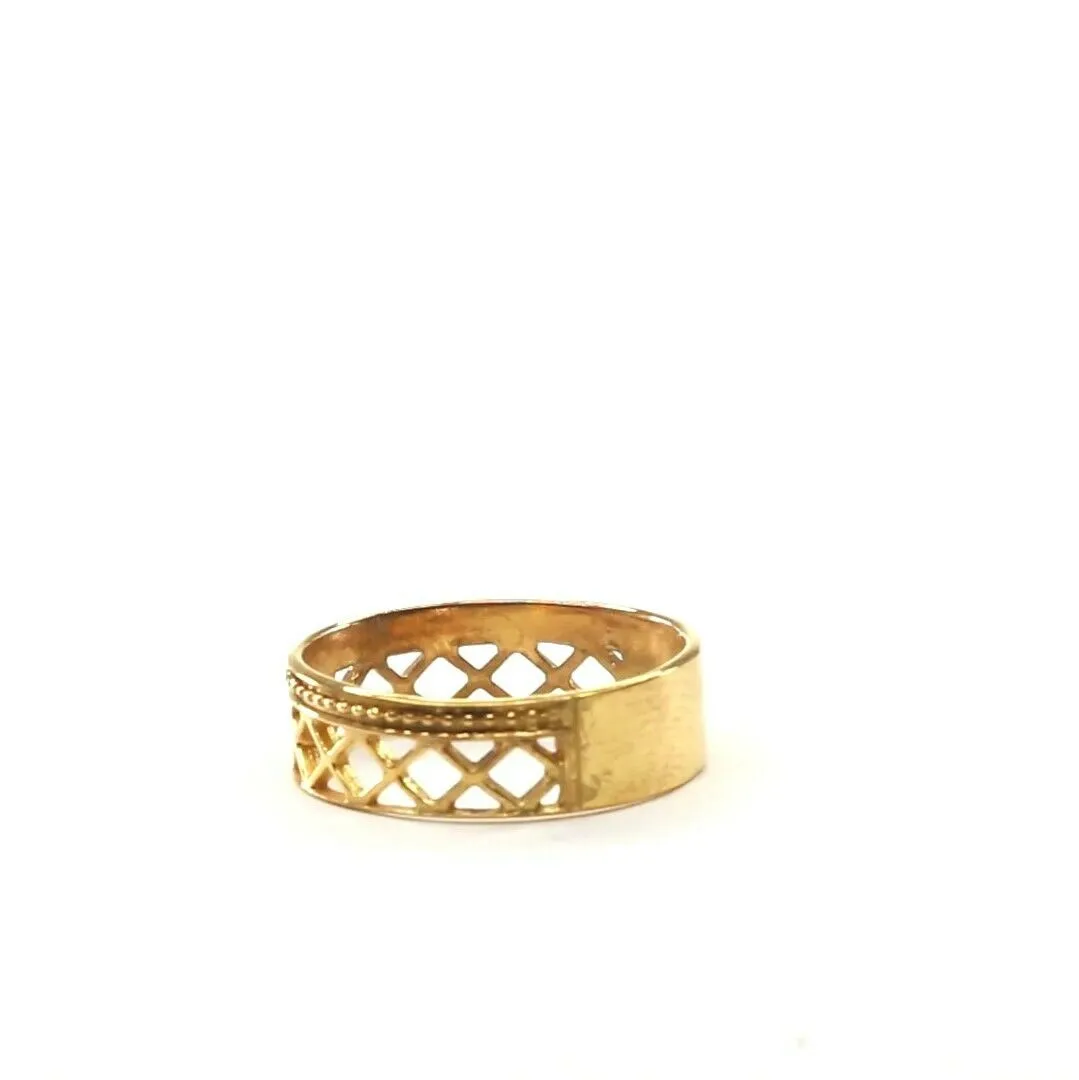 22k Ring Solid Gold ELEGANT Charm Ladies Rustic Band SIZE 7.5 RESIZABLE r2357