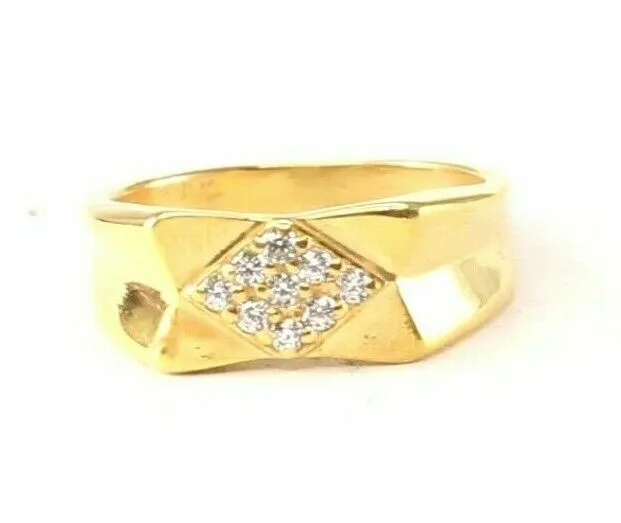 22k Ring Solid Gold ELEGANT Charm Ladies Simple Ring SIZE 8 RESIZABLE r2091