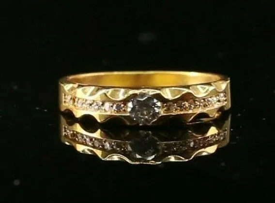 Solid Gold Channel Band Ring - Elegant Ladies' Jewelry Size 7.75 (Resizable)