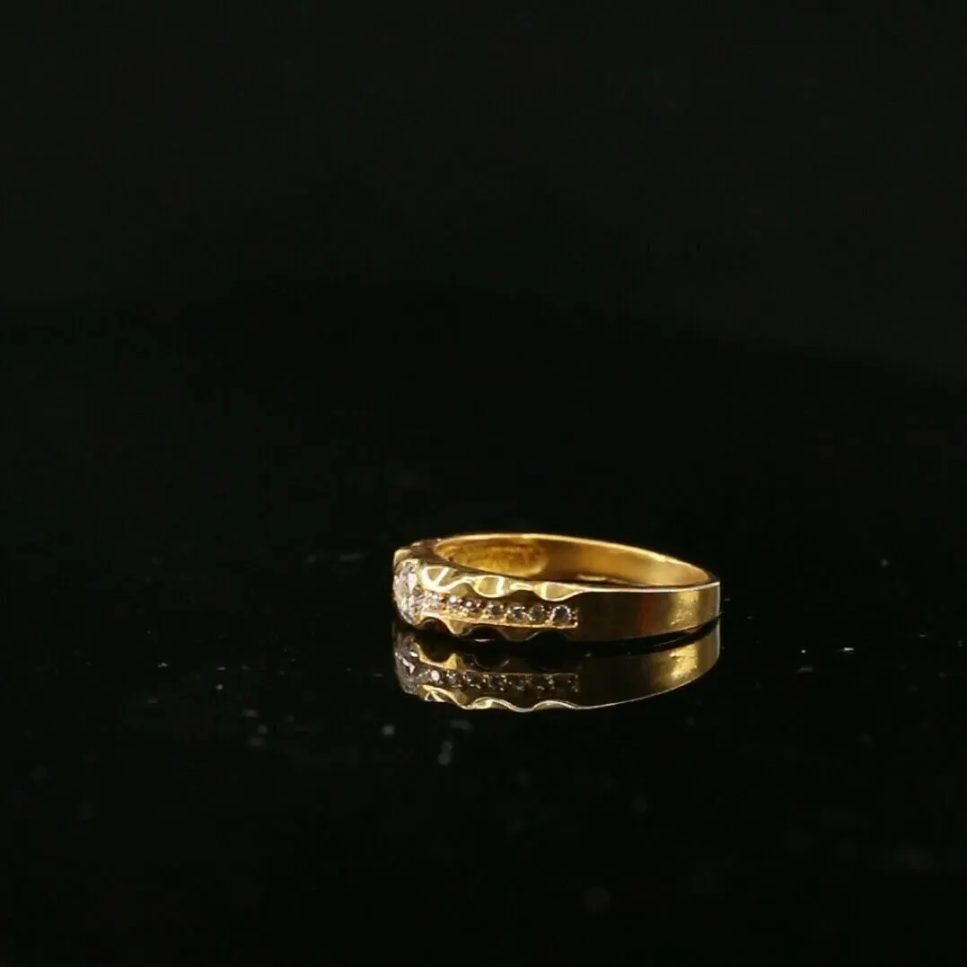 Solid Gold Channel Band Ring - Elegant Ladies' Jewelry Size 7.75 (Resizable)