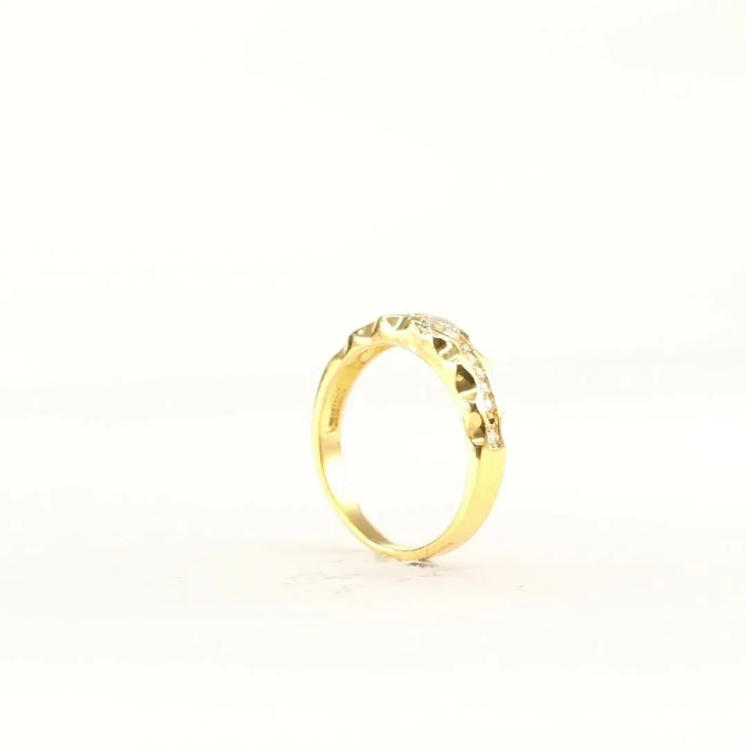 Solid Gold Channel Band Ring - Elegant Ladies' Jewelry Size 7.75 (Resizable)