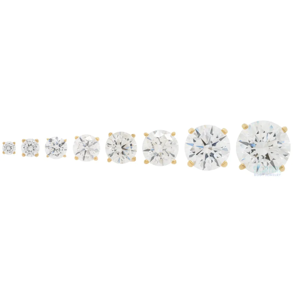 3.5mm Tiffany Prong-Set Brilliant-Cut Gem Threaded End in White Gold