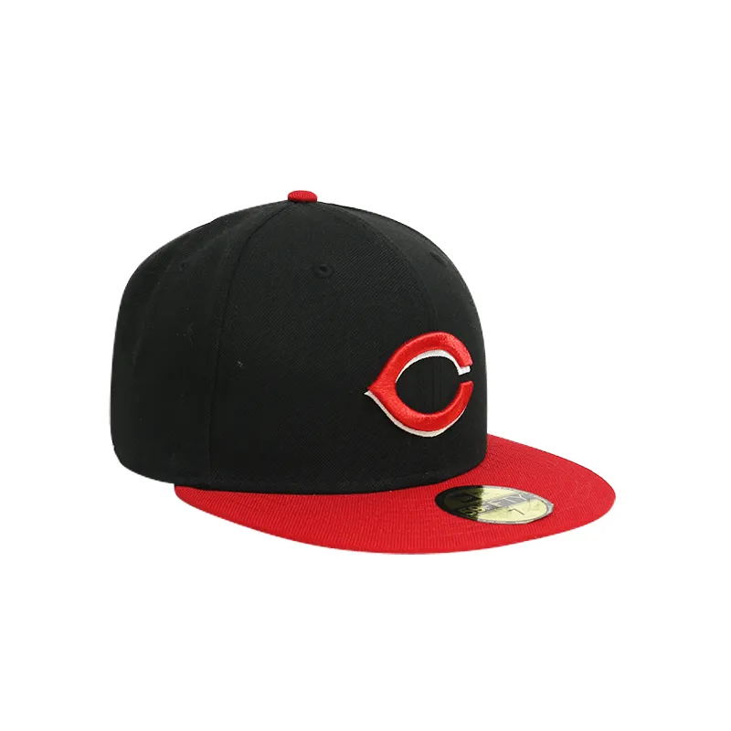 Cincinnati Reds Men's Black Fitted Hat;