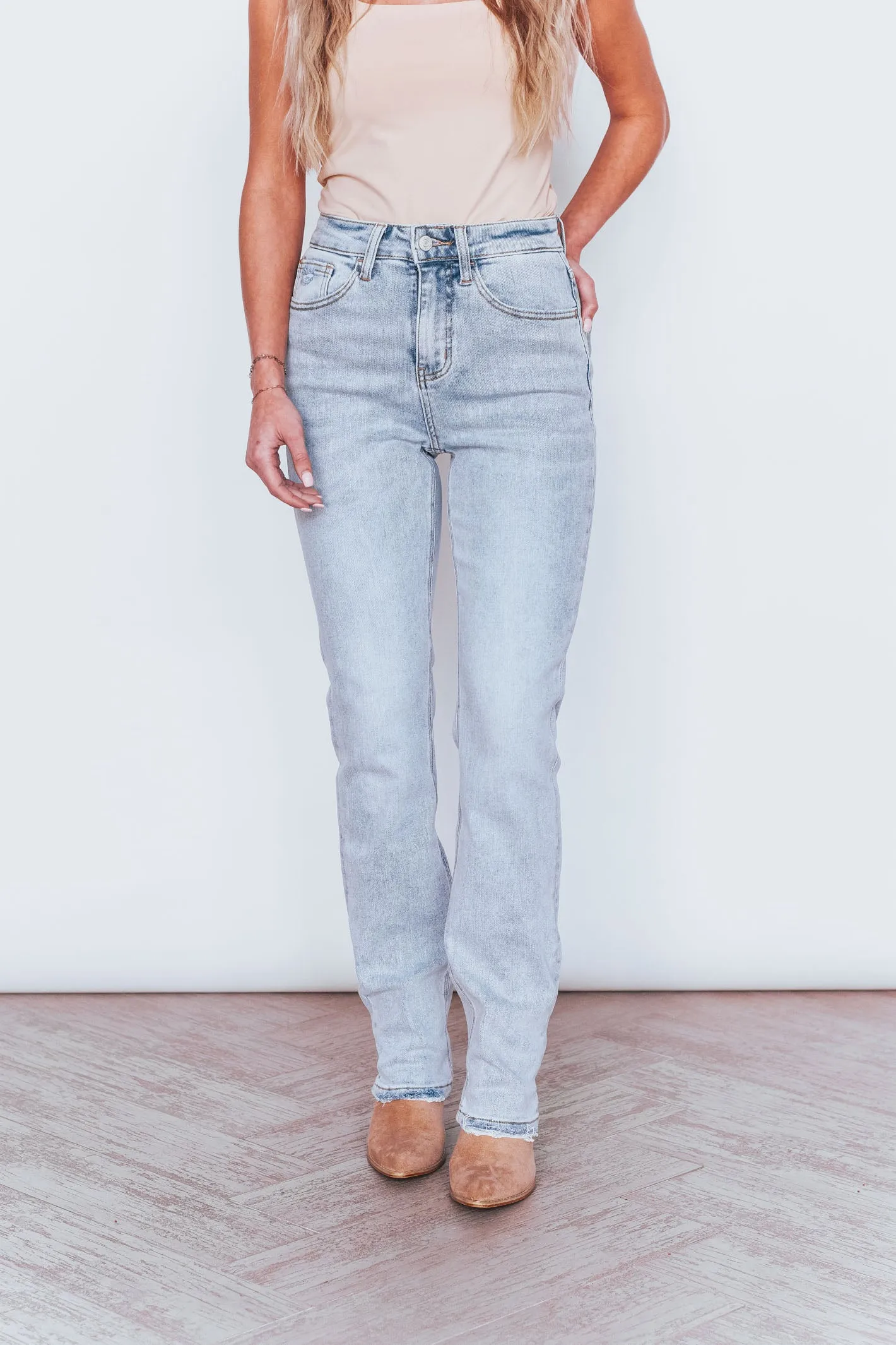 Blue Straight Leg Denim Jeans