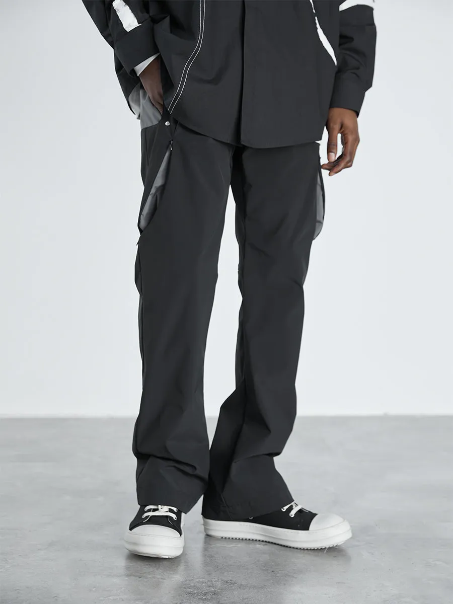 Adjustable Stitched Flared Trousers