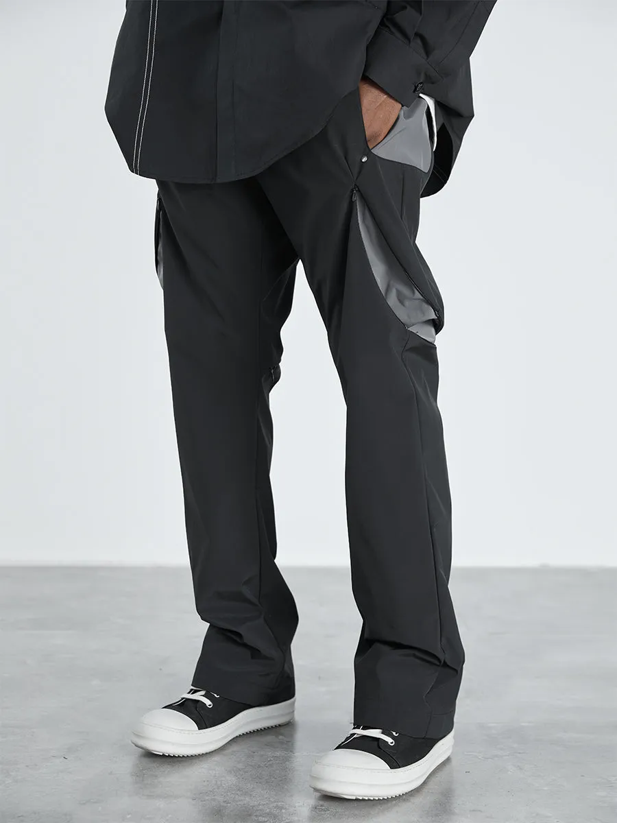 Adjustable Stitched Flared Trousers