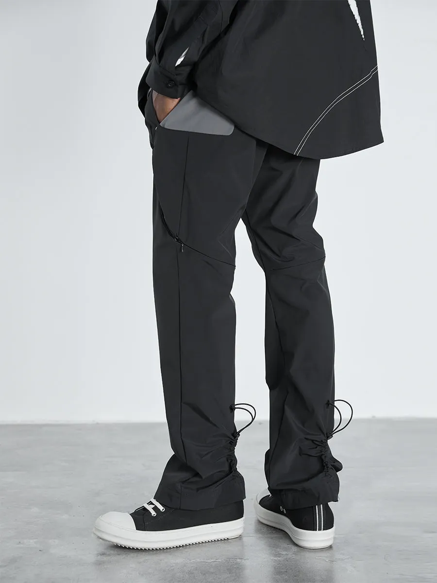 Adjustable Stitched Flared Trousers