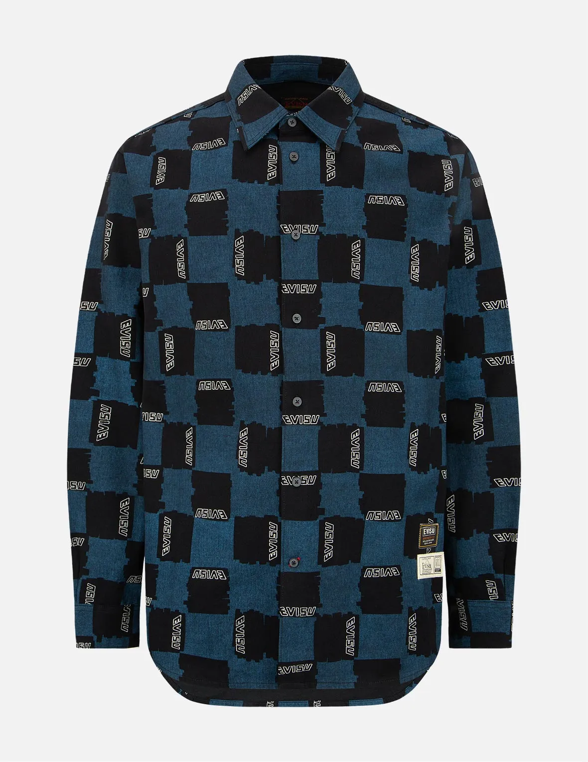 Allover Check Pattern Print Oxford Shirt