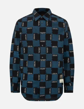 Allover Check Pattern Print Oxford Shirt