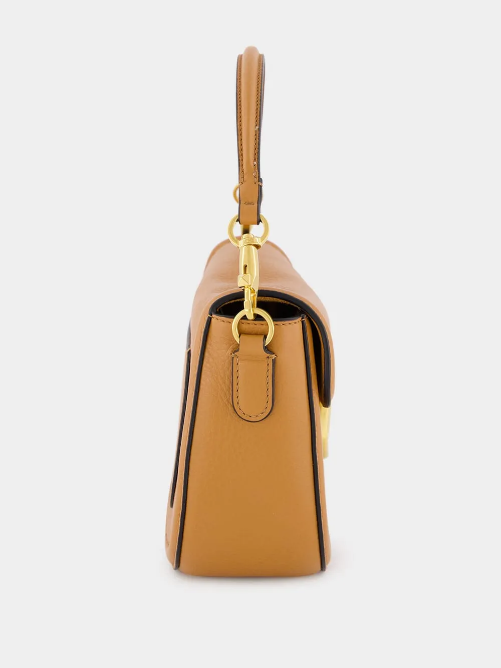 Alltime Almond Grainy Calfskin Shoulder Bag