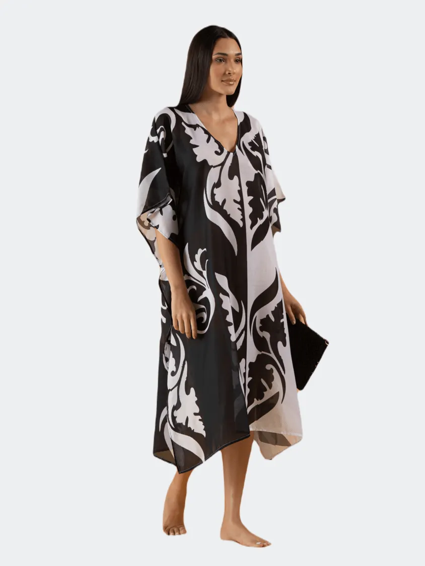 Amelie Kaftan Women Beach Dress Black/White