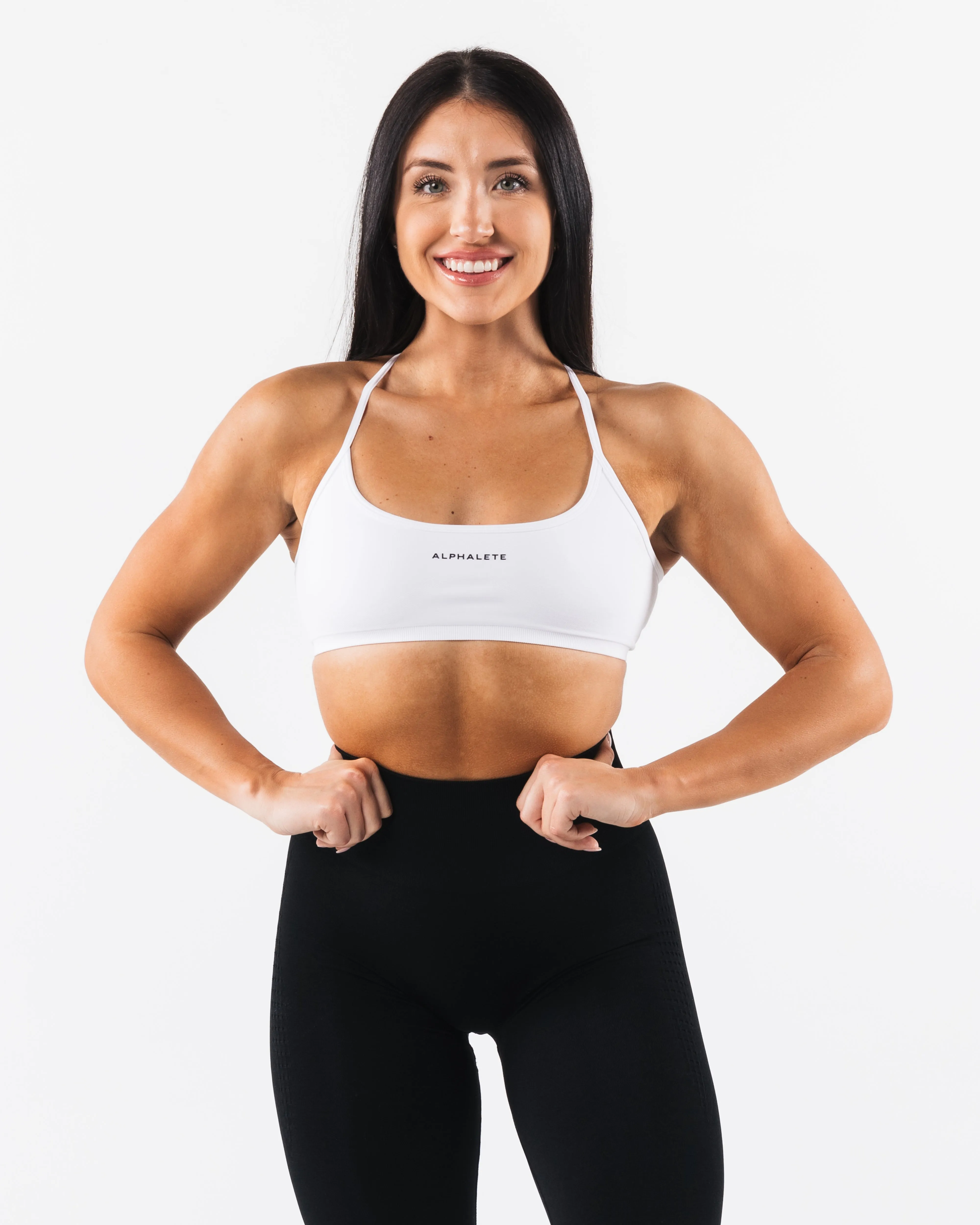 Amplify Back Cross Bra - White