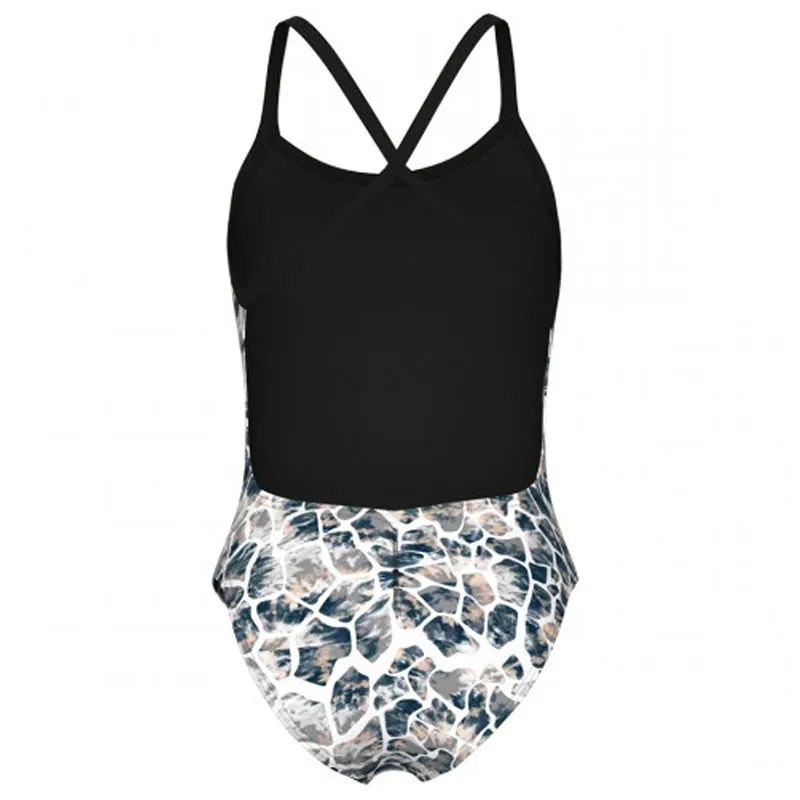 Arena -  Earth X Cross Back Ladies Swimsuit - Black/White Multi