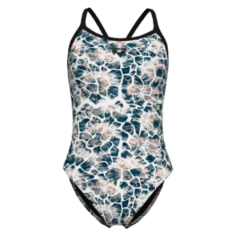 Arena -  Earth X Cross Back Ladies Swimsuit - Black/White Multi