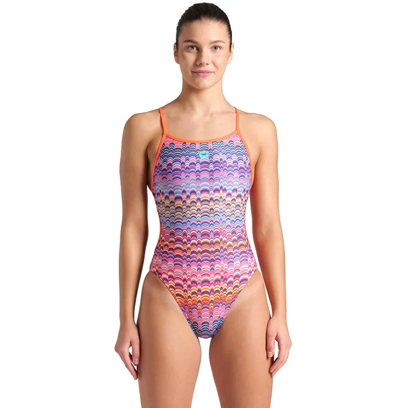 Arena - Ondulation Lace Back Ladies Swimsuit - Violet/Coral