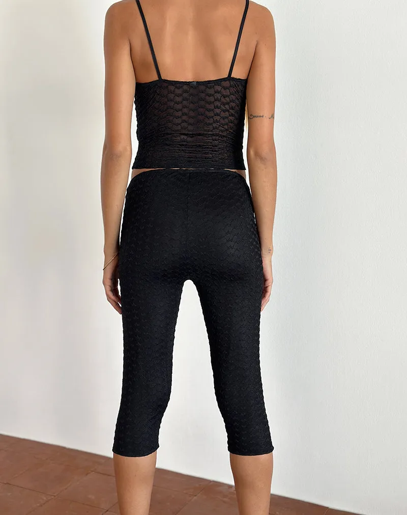 Asih Capri Trousers in Black Heart Lace