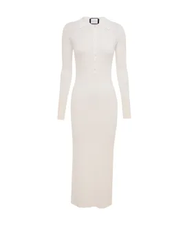 Aspen Knit Polo Dress in Crisp White