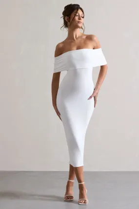 Averie White Bodycon Bardot Dress