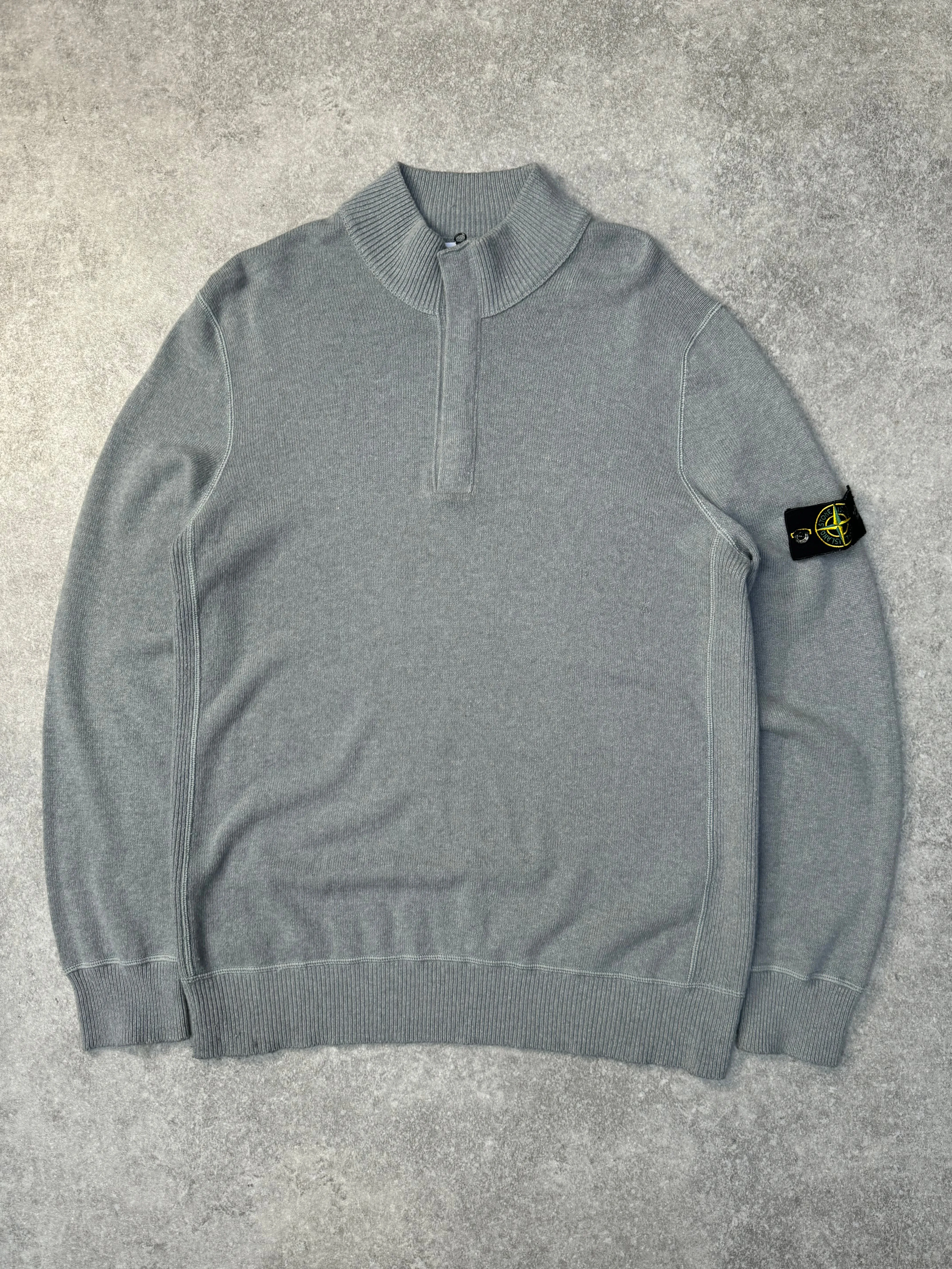 A/W 2015 Stone Island Grey Quarter-Zip Knit