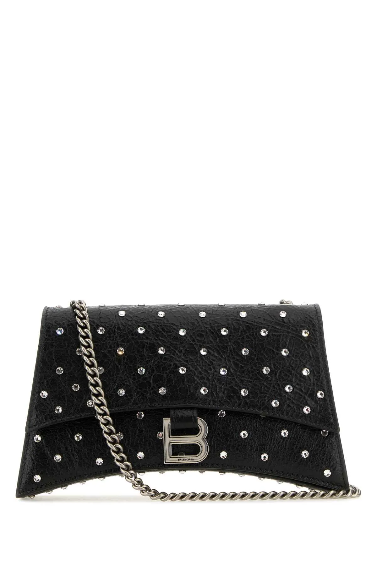 Balenciaga Black Leather Crush Xs Shoulder Bag