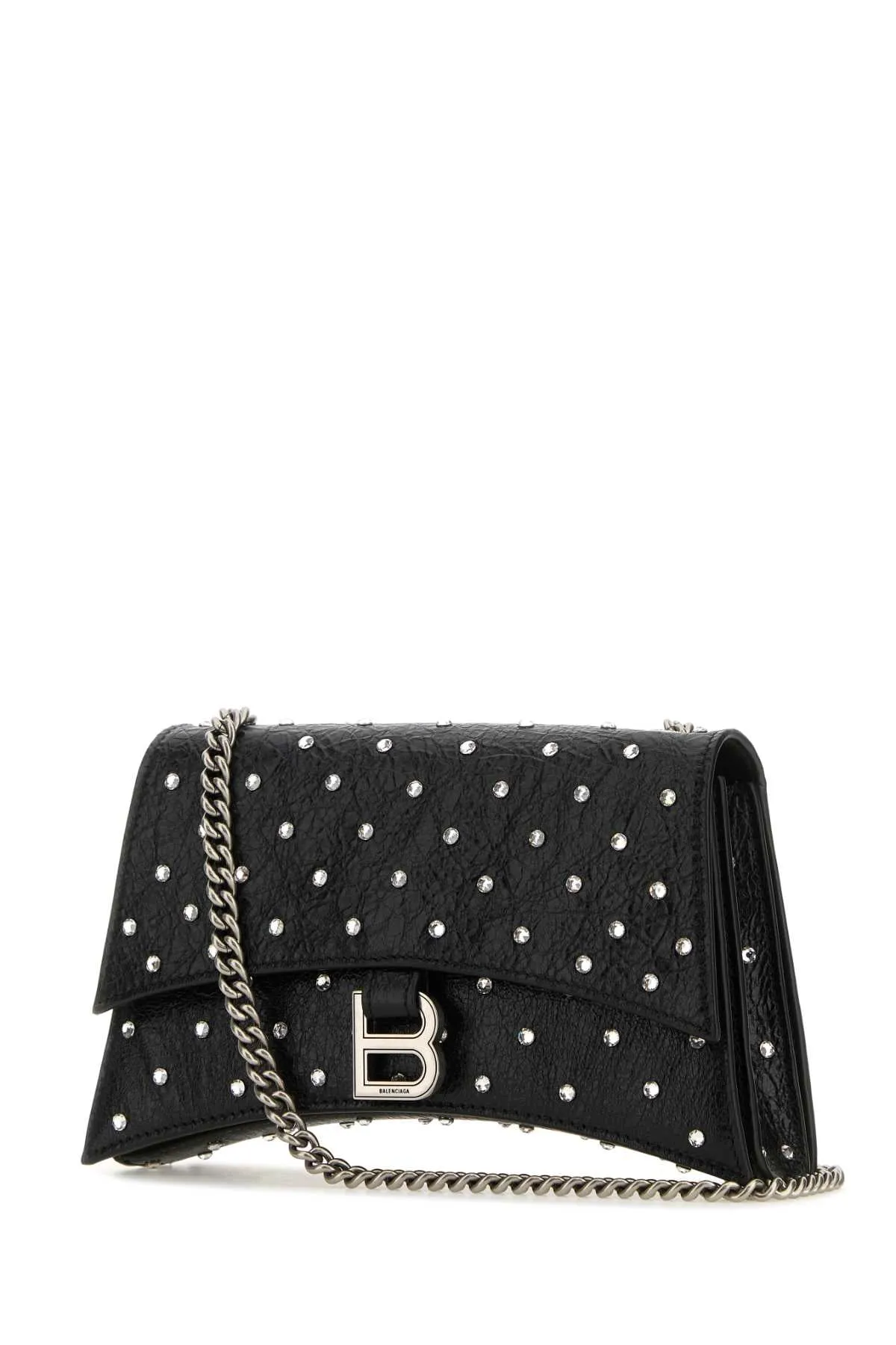 Balenciaga Black Leather Crush Xs Shoulder Bag