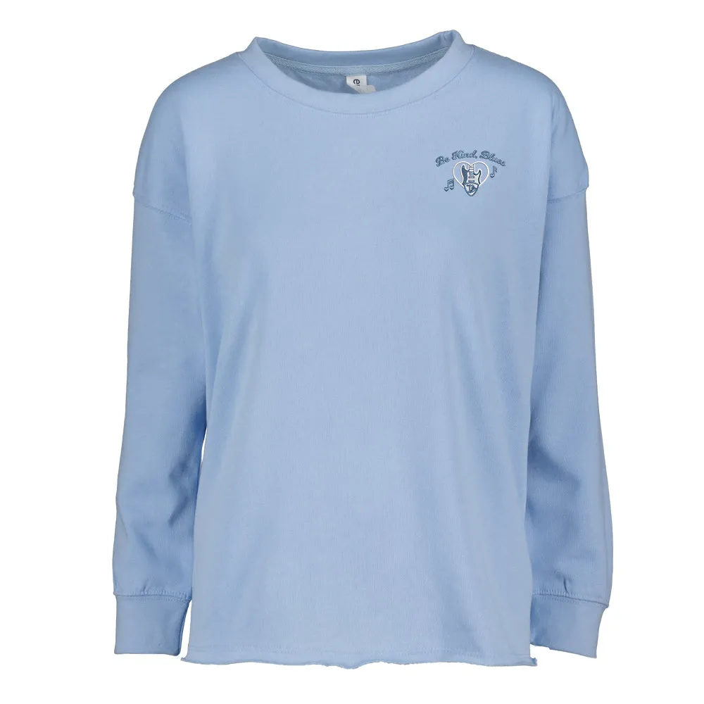 Be Kind, Blues Drop Shoulder Beach Fleece Crew (Women)