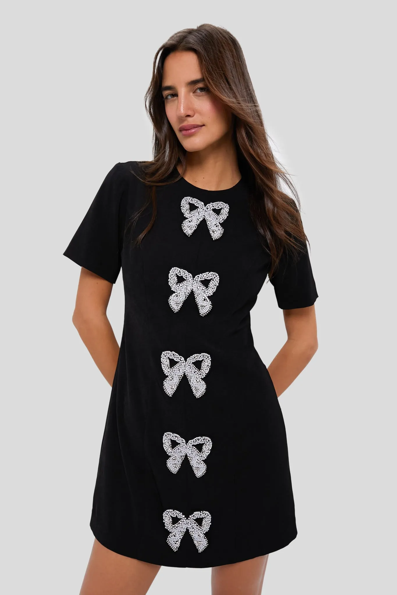 Beaded Bows Bernadette Mini Dress