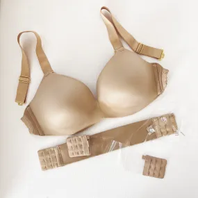 Beige & Clear Customizable Bra Set - Rosanna Wire-Free