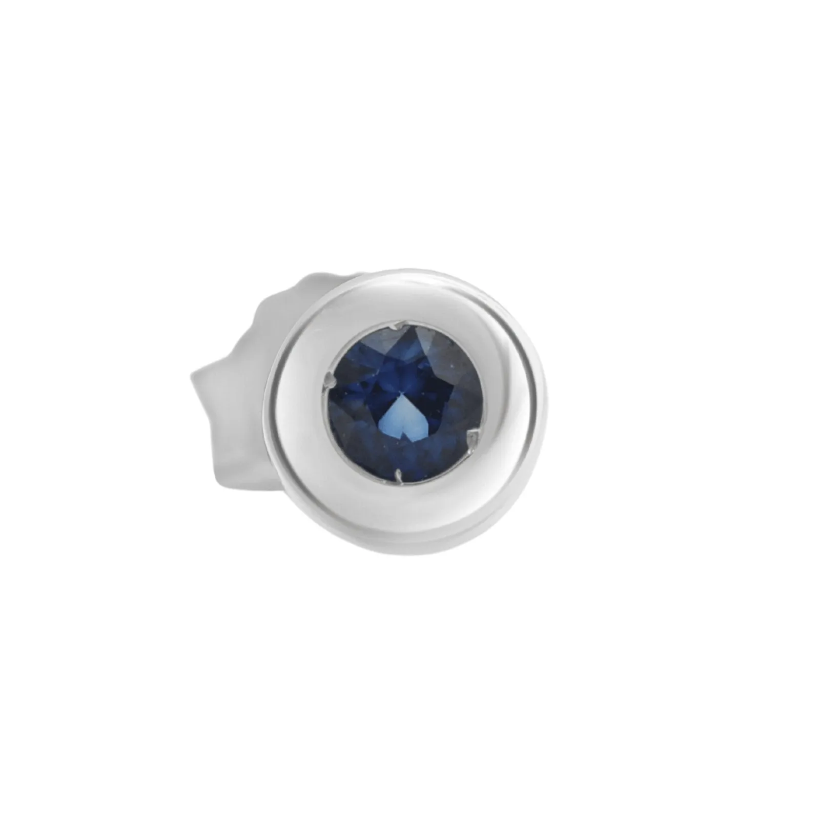 Bezel Set Sapphire Threaded Earring