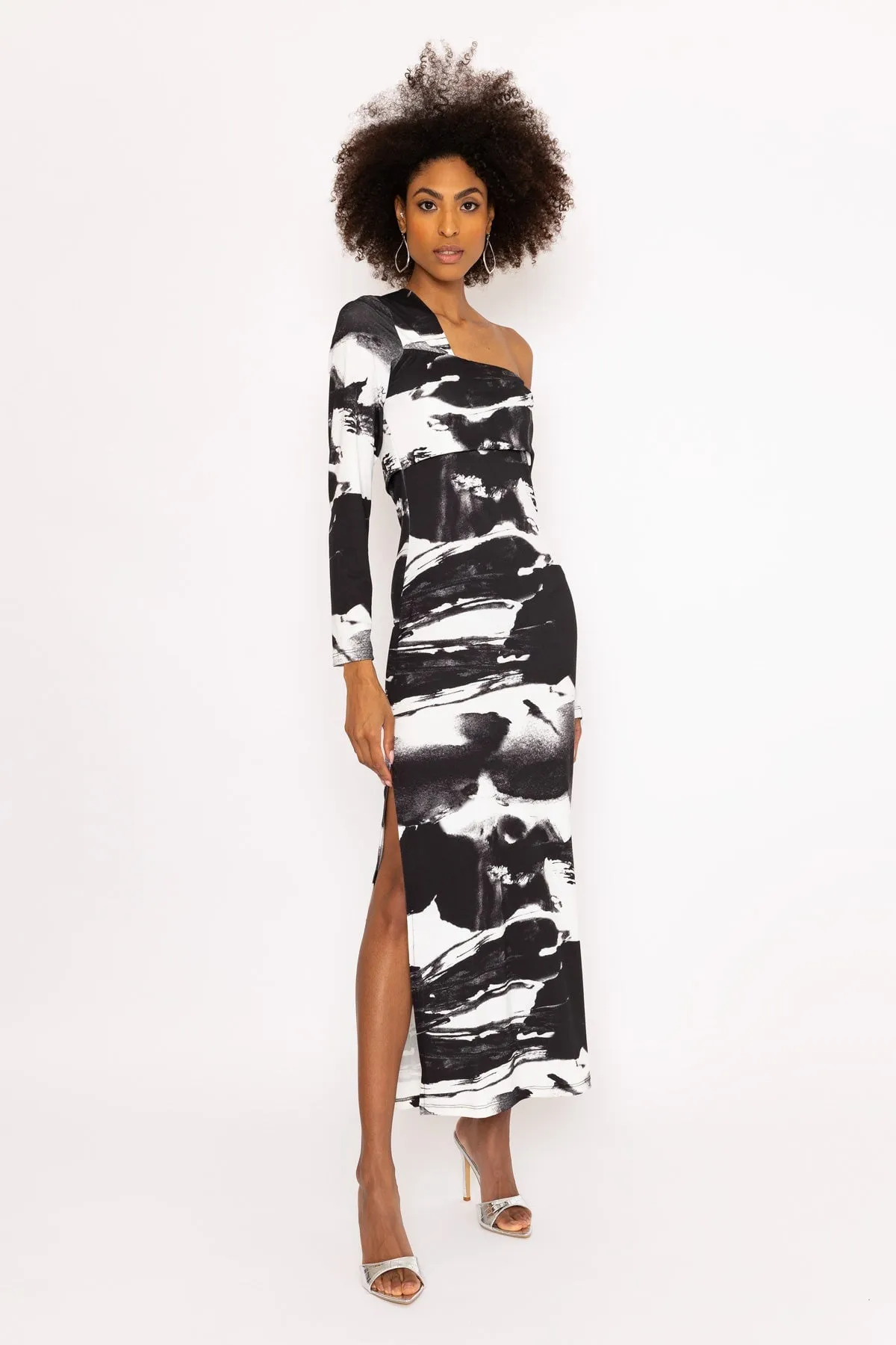 Black & White Print Savannah Midi Dress